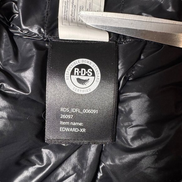 Mackage Edward XR Down Parka Jacket SZ M Black Mock Neck Pockets Hood Missing - Picture 7 of 16